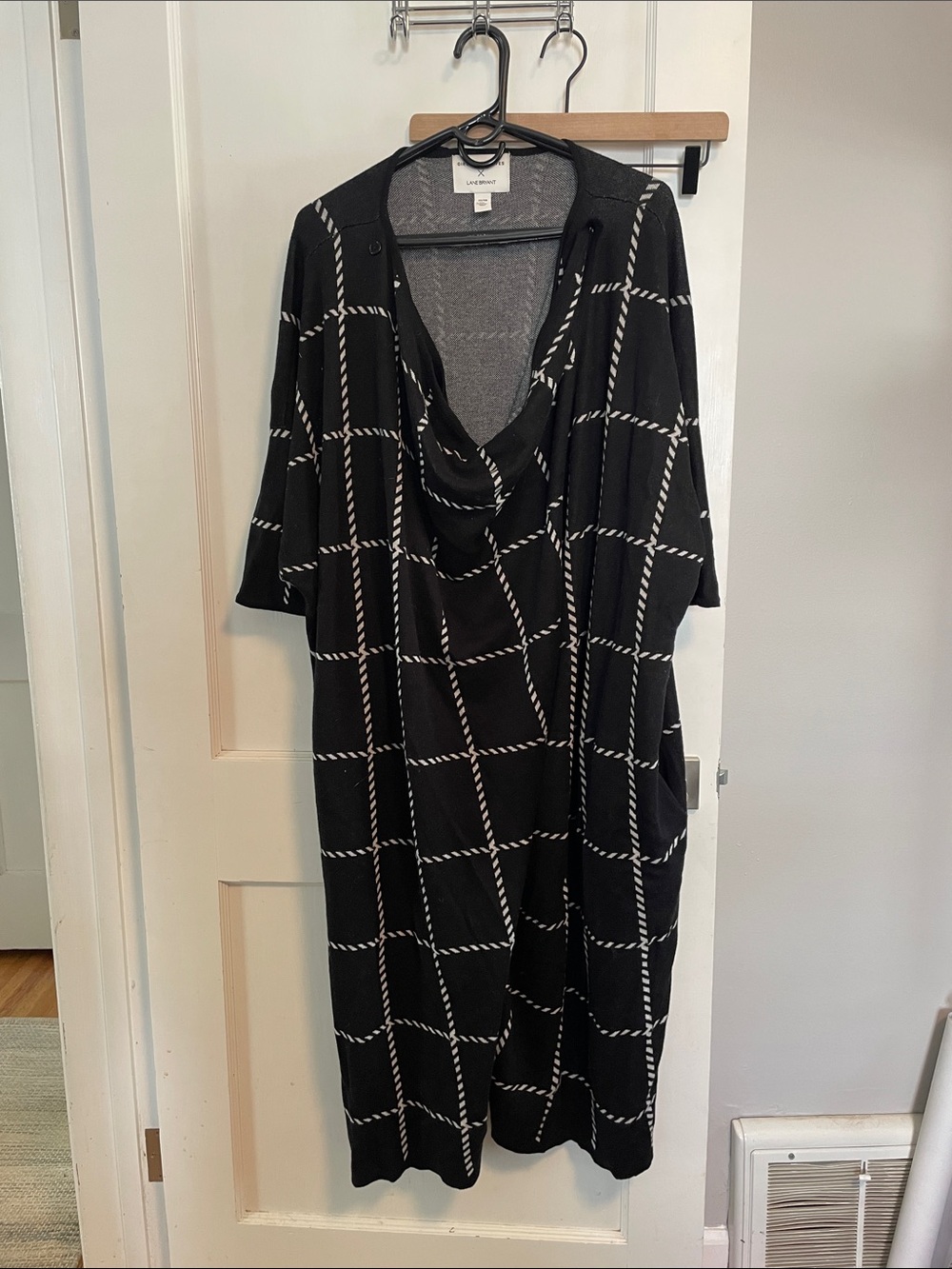 Girl With Curves x Lane Bryant Black and White Grid Print Sweater